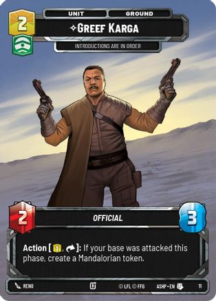 Greef Karga (11) - Ashes of the Empire  Weekly Play Promos