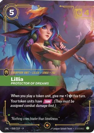Lillia - Protector of Dreams (058/219) - Riftbound Organized Play Promotional Cards Foil