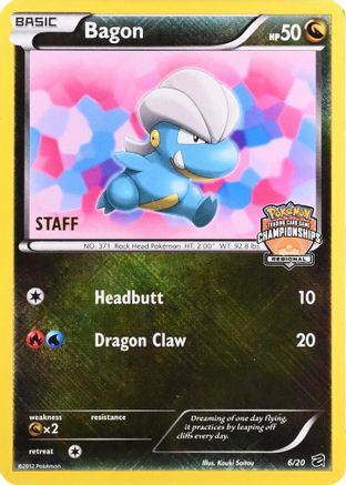 Bagon (Regional Championships) [Staff] (006/20) - Holofoil League & Championship Cards - Promo