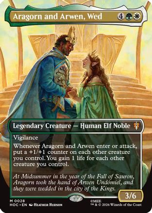 Aragorn and Arwen, Wed (Borderless) (HOC-028) - The Hobbit Foil