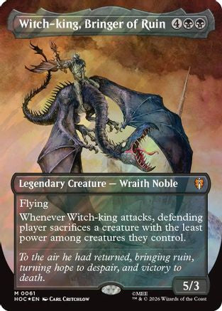 Witch-king, Bringer of Ruin (Borderless) (Surge Foil) (HOC-061) - The Hobbit Foil
