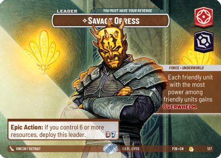 Savage Opress - You Must Have Your Revenge (Prize Wall) (137) - Galactic Championship 2026