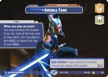 Ahsoka Tano - I Have an Idea (Prize Wall) (140) - Galactic Championship 2026 Foil