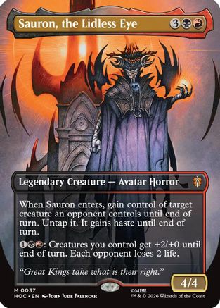 Sauron, the Lidless Eye (Borderless) (HOC-037) - The Hobbit: Eternal-Legal Foil
