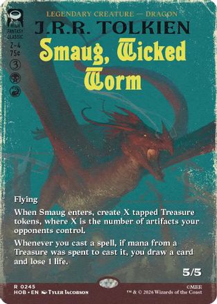 Smaug, Wicked Worm (Borderless) (HOB-245) - The Hobbit