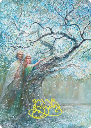 Flowering of the White Tree Art Card (Gold-Stamped Signature) (ASHOB-027) - Art Series: The Hobbit