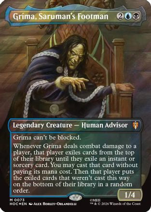 Grima, Saruman's Footman (Borderless) (Surge Foil) (HOC-073) - The Hobbit: Eternal-Legal Foil
