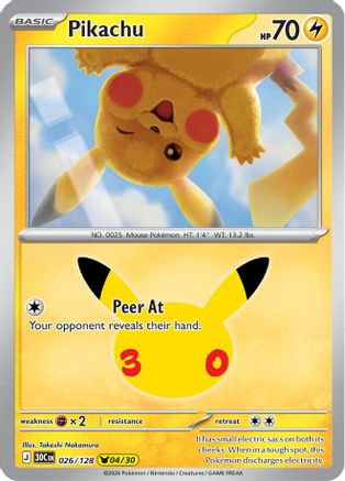 Pikachu (026/128) - Holofoil ME 30th Celebration - None
