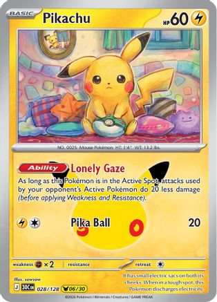 Pikachu (028/128) - Holofoil ME 30th Celebration - None