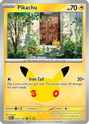 Pikachu (039/128) - Holofoil ME 30th Celebration - None