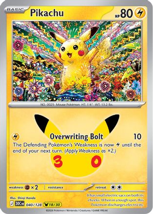 Pikachu (040/128) - Holofoil ME 30th Celebration - None