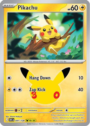 Pikachu (041/128) - Holofoil ME 30th Celebration - None
