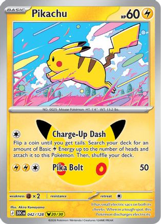 Pikachu (042/128) - Holofoil ME 30th Celebration - None