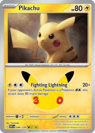 Pikachu (049/128) - Holofoil ME 30th Celebration - None