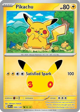 Pikachu (050/128) - Holofoil ME 30th Celebration - None