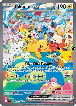 Pikachu ex (149/128) - Holofoil ME 30th Celebration - Special Illustration Rare