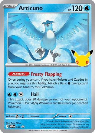Articuno (30th Celebration) (097) - Holofoil ME Mega Evolution Promo - Promo
