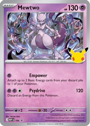 Mewtwo (30th Celebration) (104) - Holofoil ME Mega Evolution Promo - Promo