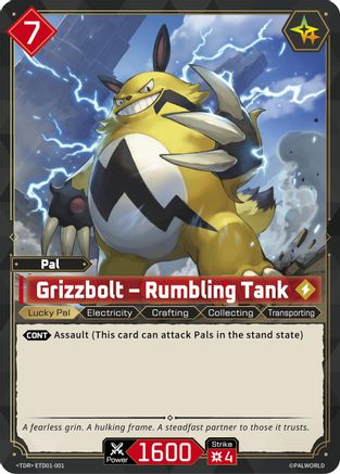 Grizzbolt - Rumbling Tank (ETD01-001) - TD01 Dawn of Palpagos RedBlue
