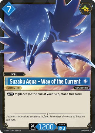 Suzaku Aqua - Way of the Current (TSR) (ETD01-017TSR) - TD01 Dawn of Palpagos RedBlue Foil