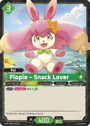Flopie - Snack Lover (TSR) (ETD02-003TSR) - TD02 Dawn of Palpagos GreenPurple Foil