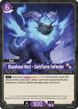 Blazehowl Noct - Darkflame Defender (ETD02-017) - TD02 Dawn of Palpagos GreenPurple