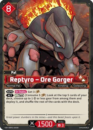 Reptyro - Ore Gorger (SR) (EBP01-005SR) - BP01 Dawn of Palpagos Foil