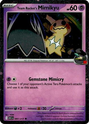 Team Rocket's Mimikyu (Cosmos Holo) (097/217) - Holofoil Blister Exclusives - Uncommon