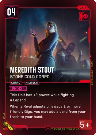 Meredith Stout - Stone Cold Corpo (B014) - Welcome to Night City  Beta Foil