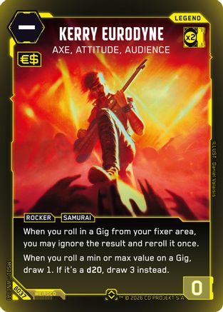 Kerry Eurodyne - Axe, Attitude, Audience (Rare) (B037) - Welcome to Night City  Beta Foil