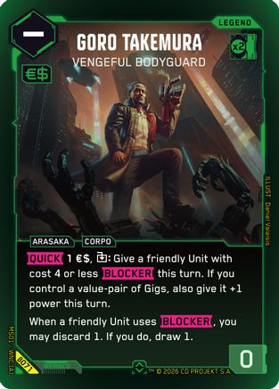 Goro Takemura - Vengeful Bodyguard (Rare) (B071) - Welcome to Night City  Beta Foil