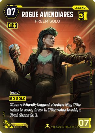 Rogue Amendiares - Preem Solo (ILegend) (B149) - Welcome to Night City  Beta Foil