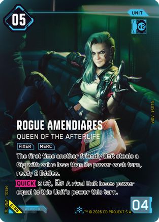 Rogue Amendiares - Queen of the Afterlife (IO) (B166) - Welcome to Night City  Beta Foil
