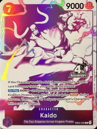 Kaido (4th Anniversary Treasure Campaign Pack) (EB04-030) - One Piece Promotion Cards Foil