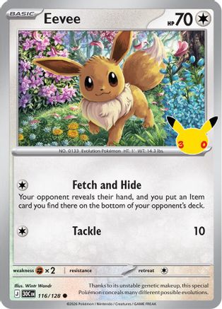 Eevee (116/128) - Holofoil ME 30th Celebration - Common