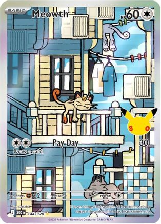 Meowth (144/128) - Holofoil ME 30th Celebration - Illustration Rare