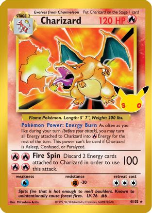 Charizard (004/102) - Holofoil ME 30th Celebration Classic Collection - Classic Collection