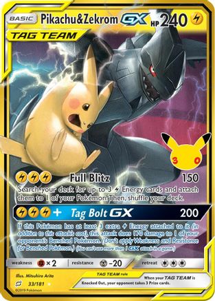Pikachu & Zekrom GX (033/181) - Holofoil ME 30th Celebration Classic Collection - Classic Collection