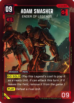 Adam Smasher - Ender of Legends (Epic) (001) - Welcome to Night City  Retail Foil