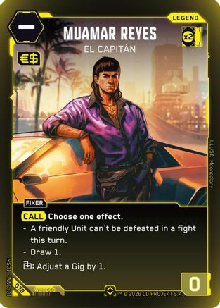 Muamar Reyes - El Capitan (Rare) (038) - Welcome to Night City  Retail Foil