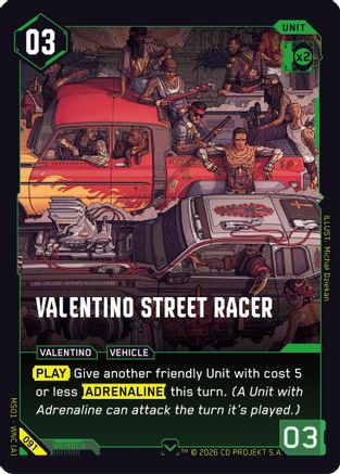 Valentino Street Racer (091) - Welcome to Night City  Retail