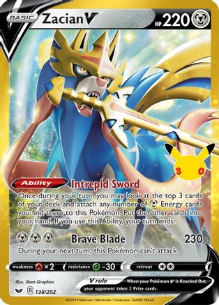 Zacian V (138/null) - Holofoil ME 30th Celebration Classic Collection - Classic Collection