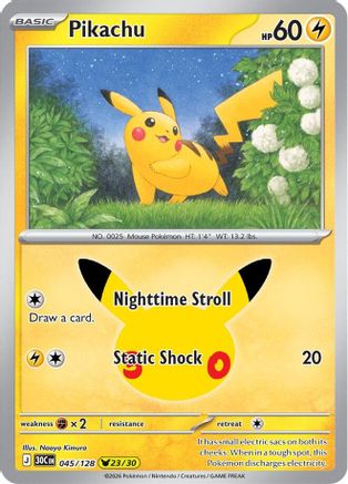 Pikachu (045/128) - Holofoil ME 30th Celebration - Pikachu Rare