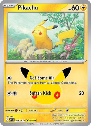 Pikachu (046/128) - Holofoil ME 30th Celebration - Pikachu Rare