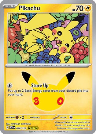 Pikachu (048/128) - Holofoil ME 30th Celebration - Pikachu Rare