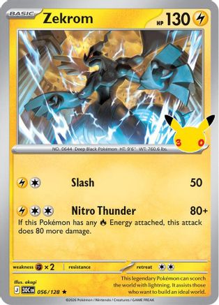 Zekrom (056/null) - Holofoil ME 30th Celebration - Rare