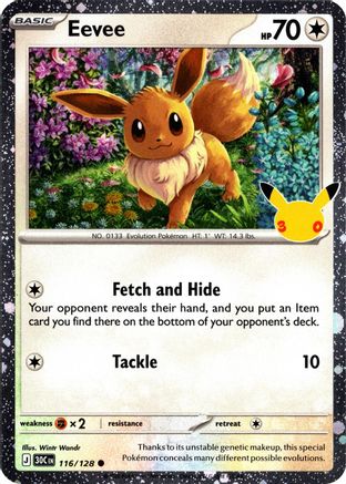Eevee (30th Celebration) (116/128) - Holofoil Blister Exclusives - Common