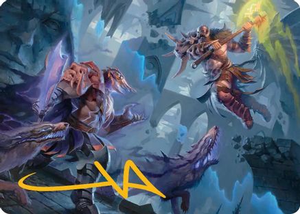 Garruk, Veiled Butcher // Garruk, Curse Breaker Art Card (Gold-Stamped Signature) (ASFRA-032) - Art Series: Reality Fracture