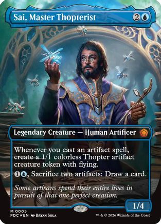 Sai, Master Thopterist (Borderless) (FDC-005) - Commander: Foundations Foil
