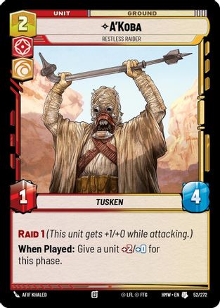 A'Koba - Restless Raider (52/272) - Homeworlds